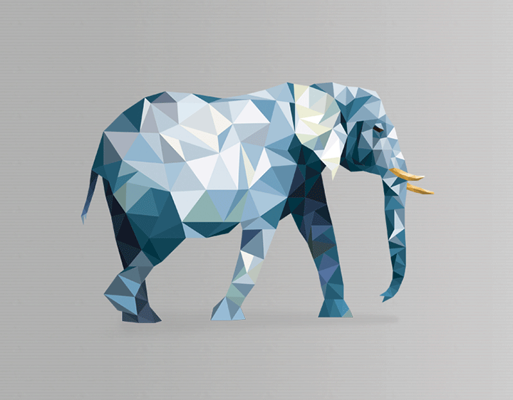 polygon elephant t-shirt