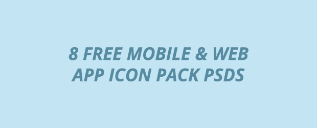 8 mobile and web app icon pack psds