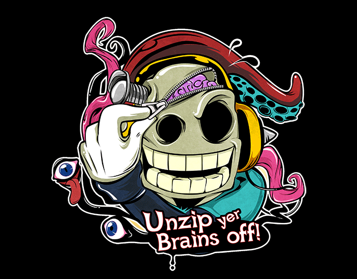 Unzip Yer Brainz Off t-shirt