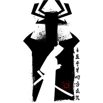 Samurai from Japan Black Ink Poster Style